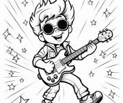 Coloriage Rock and Roll en couleur