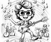 Coloriage Rock and Roll th&egrave;me musique