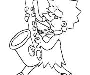 Coloriage Saxophone de Simpson