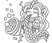 Coloriage Sir&egrave;ne avec des cornes pour musique