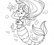 Coloriage Sir&egrave;ne qui se profite de la musique