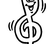 Coloriage Solf&egrave;ge avec visage style cartoon