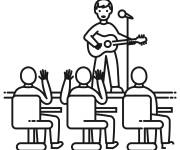 Coloriage Spectacle  pendant un concert de musique