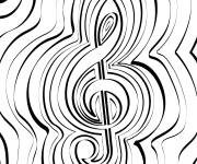 Coloriage Symbole musical de la cl&eacute; de sol