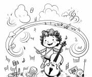 Coloriage Th&egrave;me de la musique pour enfants