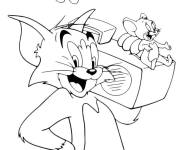 Coloriage Tom et Jerry aiment la musique