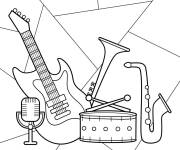 Coloriage Tous ce qu'on a besoin pour produire une belle musique