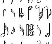 Coloriage Tous les symboles des notes de musique