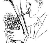 Coloriage Un musicien en photo r&eacute;aliste