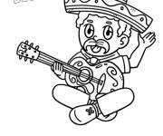 Coloriage Un musicien mexicain te salue