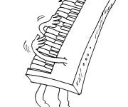 Coloriage Un piano en dansant sur les deux pieds