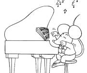 Coloriage Un piano jouant au piano