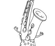 Coloriage Un saxophone dansant