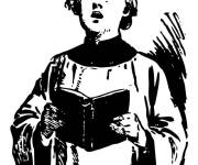 Coloriage Une choriste en noir et blanc