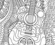 Coloriage Une guitare musique adulte