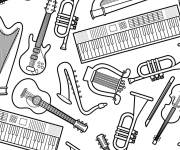 Coloriage Vari&eacute;t&eacute; des instruments de musique