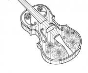 Coloriage Violon en doddle Fleurs