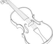 Coloriage Violon et archet d&eacute;taill&eacute;
