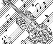 Coloriage Violon sur note