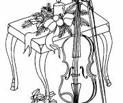 Coloriage Violon sur une table