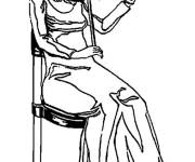 Coloriage violoniste montre son expertise