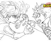 Coloriage Combat de Deku contre Todoroki de My hero Academia
