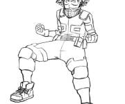 Coloriage et dessins gratuit Deku de manga My hero academia facile à imprimer