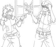 Coloriage Deku et Shoto Todoroki My hero academia