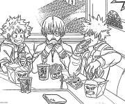 Coloriage Deku, Shoto Todoroki, Katsuki Bakugou de My hero academia