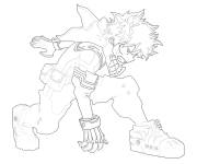 Coloriage Deku stylis&eacute; en vecteur de My hero academia