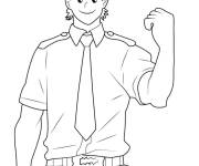 Coloriage dessin de Mirio Togata de manga MHA