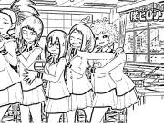 Coloriage et dessins gratuit &Eacute;coli&egrave;res de My hero academia anime à imprimer