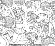 Coloriage Filles supporteurs de MHA