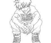 Coloriage Gar&ccedil;on Bakugo de My hero academia
