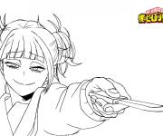 Coloriage Himiko Toga avec couteau My hero academia