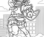 Coloriage Himiko Toga pendant montre sa puissance pendant la bataille