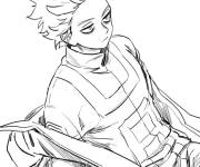Coloriage Hitoshi mal a laise My hero academia