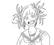 Coloriage Image de fille toga facile de manga japonais