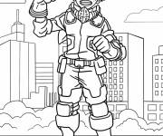 Coloriage Izuku Midoriya dans la ville My hero academia