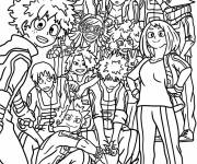 Coloriage Izuku, Ochako et Shouto de Mon Hero Academia