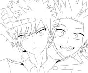 Coloriage Jeunes Eijiro Kirishima et Katsuki Bakugou de MHA