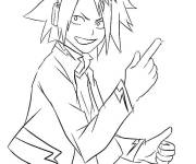 Coloriage Kaminari Denki de My Hero Academia styl&eacute;