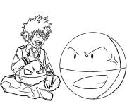 Coloriage Katskuki et pok&eacute;mon My hero academia