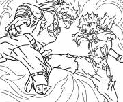 Coloriage Katsuki Bakugo et Izuku Midoriya se battent dans MHA