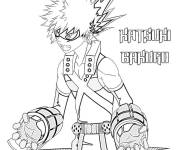Coloriage Katsuki Bakugo pr&ecirc;t pour attaquer
