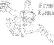Coloriage Katsuki Bakugou et son attaque puissant My hero academia