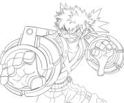 Coloriage Katsuki pendant la batille My hero academia