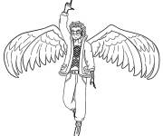 Coloriage Keigo Takami ouvrant ses ailes