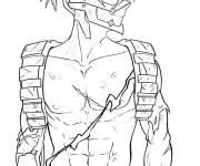 Coloriage Kirishima Red Riot de My hero academia