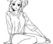 Coloriage L'adolescente Momo Yaoyorozu en toute beaut&eacute;